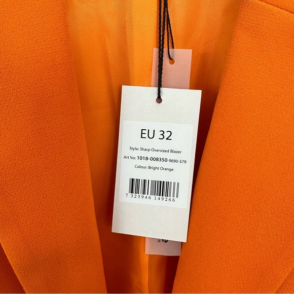 NWT NA-KD ORANGE OVERSIZED BLAZER - Picture 7 of 9